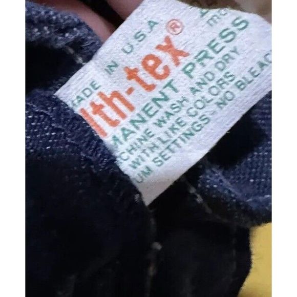 VINTAGE Health-Tex Retro Denim Cloth Bib Overalls W/Red Truck 24m Made In USA - Picture 6 of 6